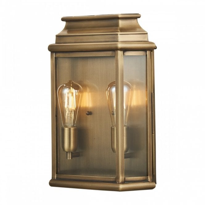 ST MARTINS solid aged brass Georgian outdoor wall lantern - large
