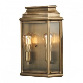 ST MARTINS solid aged brass Georgian outdoor wall lantern - large