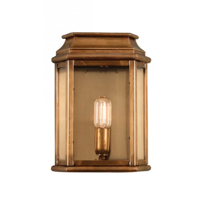 ST MARTINS solid aged brass Georgian outdoor wall lantern