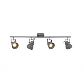 STAGE 4 light ceiling spotlight bar in matt grey with chrome detailing