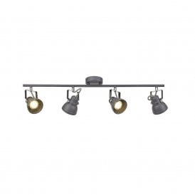 STAGE 4 light ceiling spotlight bar in matt grey with chrome detailing