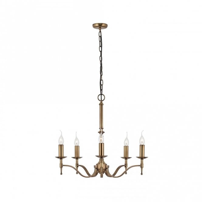 STANFORD aged brass Regency style chandelier