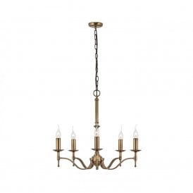 STANFORD aged brass Regency style chandelier