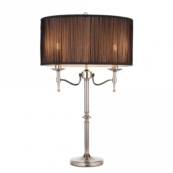 STANFORD traditional nickel table lamp with black shade