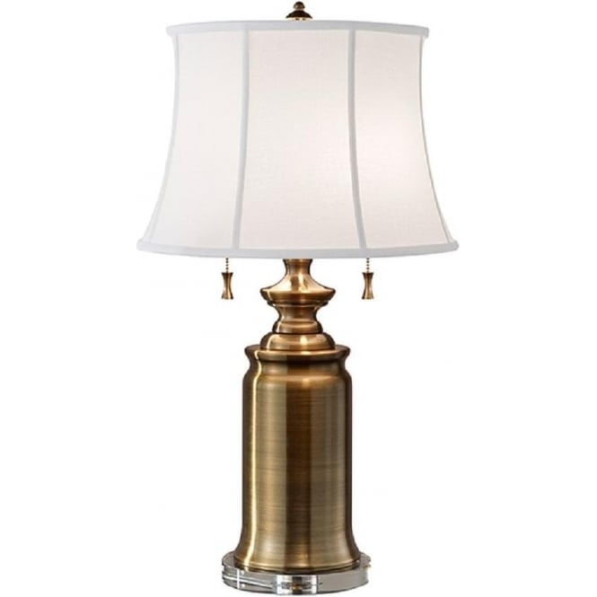 STATEROOM antique brass table lamp with shade