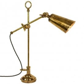 STEAMER Nautical Adjustable Desk Lamp Antique Brass