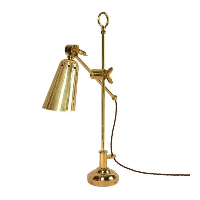 STEAMER Nautical Adjustable Desk Lamp Polished Brass