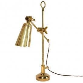 STEAMER Nautical Adjustable Desk Lamp Polished Brass