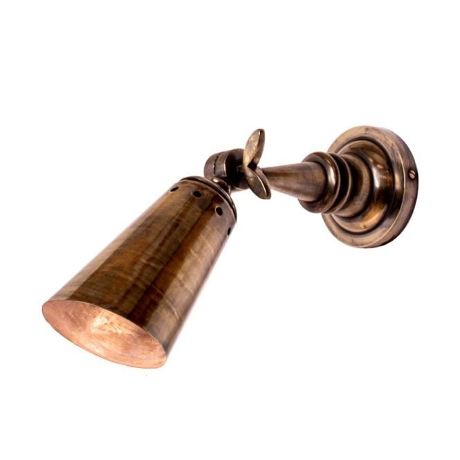 STEAMER Nautical Adjustable Wall Spot Light Antique Brass
