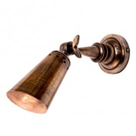 STEAMER Nautical Adjustable Wall Spot Light Antique Brass