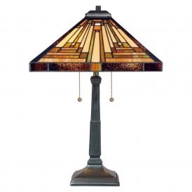STEPHEN Art Deco style Tiffany glass table lamp