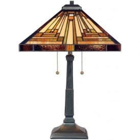 STEPHEN Art Deco style Tiffany glass table lamp