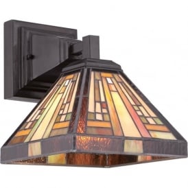 STEPHEN Art Deco style Tiffany wall light on bronze fitting