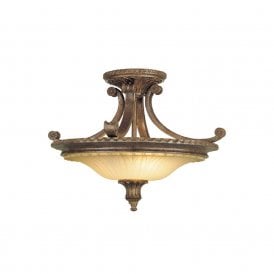 STIRLING CASTLE traditional bronze semi-flush uplighter ceiling light