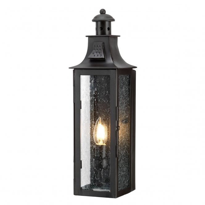 STOW traditional wrought iron garden wall lantern