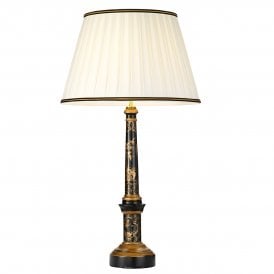 Black and Gold Table Lamp | Box Pleat Empire Shade | Bespoke Lights UK