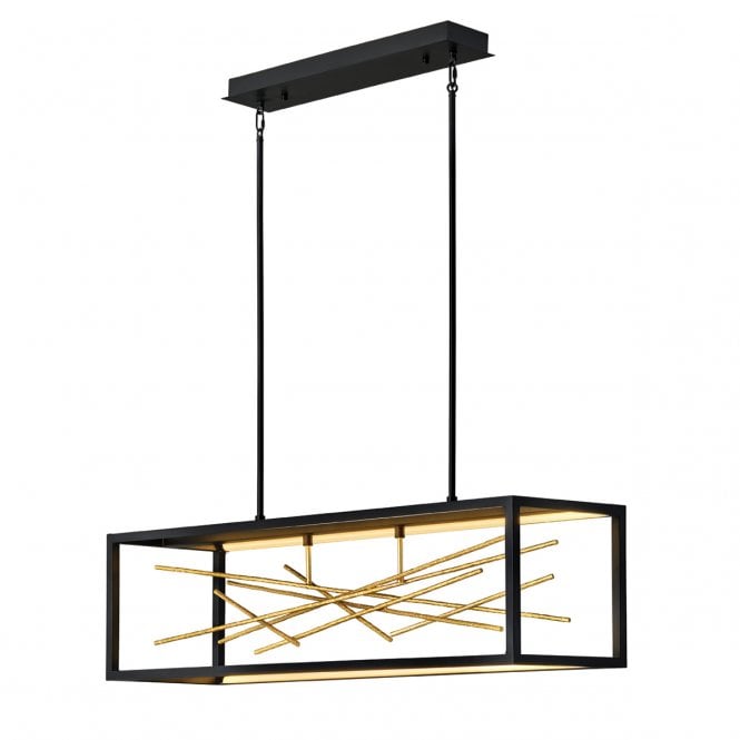 STYX LED Matte Black with Decorative Gold Branches
