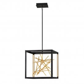 Black frame and gold LED ceiling pendant 