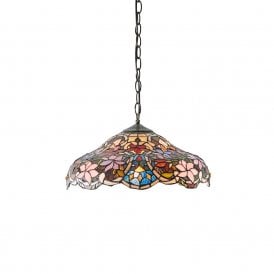 SULLIVAN colourful Tiffany Art Noveau ceiling pendant - medium