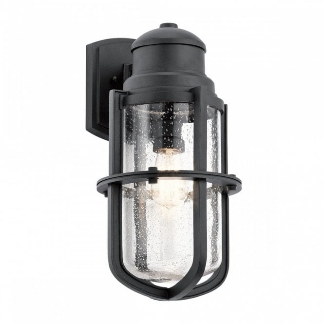 SURI nautical syle black outdoor wall light for harsh weather conditions - large