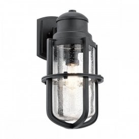 SURI nautical syle black outdoor wall light for harsh weather conditions - large