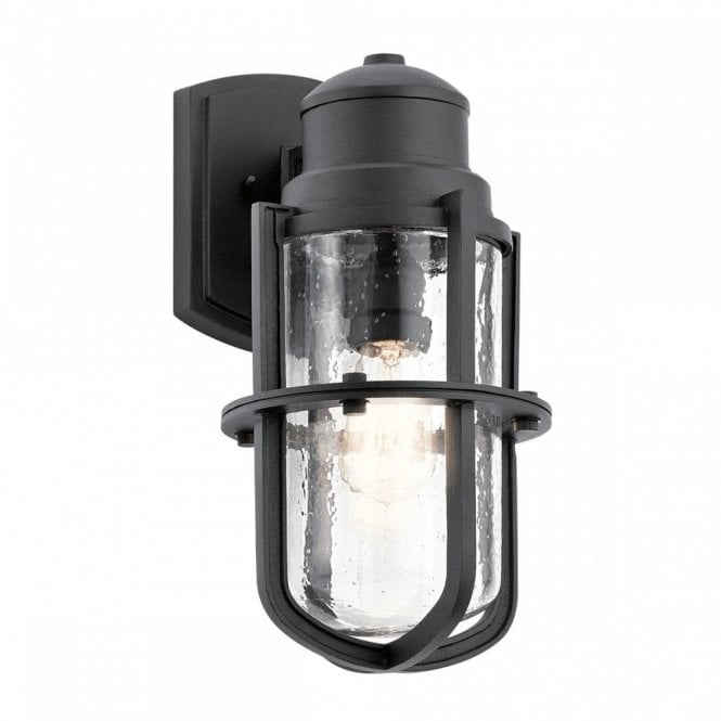 SURI nautical syle black outdoor wall light for harsh weather conditions - medium