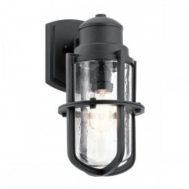 SURI nautical syle black outdoor wall light for harsh weather conditions - medium