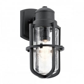 SURI nautical syle black outdoor wall light for harsh weather conditions - medium