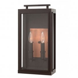 SUTCLIFFE 2 Light Outdoor Wall Lantern | Oil Rubbed Bronze | Antique Copper