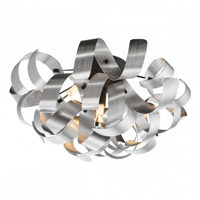 Swash 4 Light Flush in Matte Black with Aluminium Ribbons