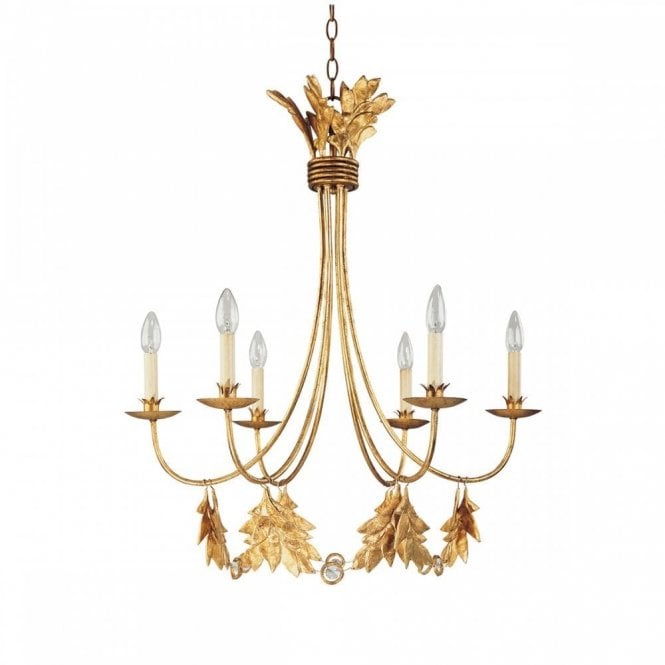 SWEET OLIVE decorative gilded gold chandelier with 6 candle lights (Last one)