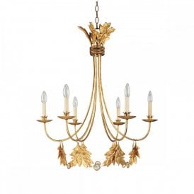 SWEET OLIVE decorative gilded gold chandelier with 6 candle lights (Last one)
