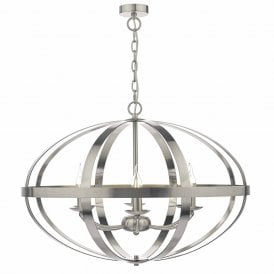 SYMBOL large open frame satin chrome ceiling pendant light