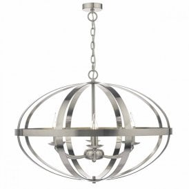 SYMBOL large open frame satin chrome ceiling pendant light