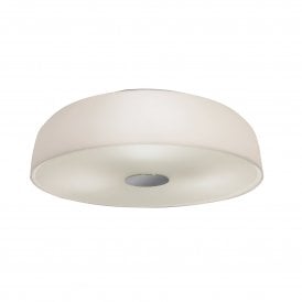 SYROS bathroom ceiling light wth opal glass dome shaped and chrome trim