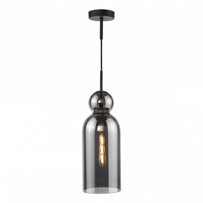 Tao Pendant in Matt Black and Smoked Glass