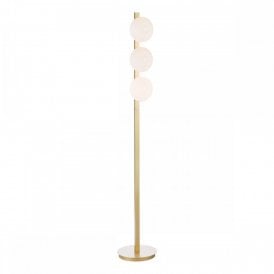 matt gold floor lamp with opal glass