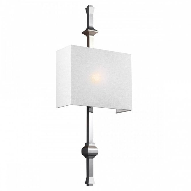 TEVA polished nickel architectural wall light with silk shade