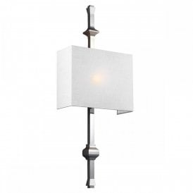 TEVA polished nickel architectural wall light with silk shade