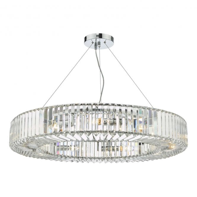 Teyana Crystal chrome chandelier 9 light