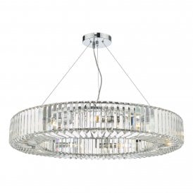 Teyana Crystal chrome chandelier 9 light