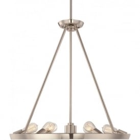 THEATER ROW circular hanging ceiling pendant light - silver