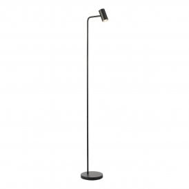 a contemporary, sleek, black colour floor task lamp