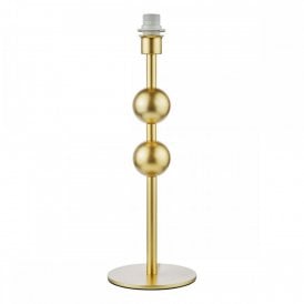 satin gold table lamp with sphere detail