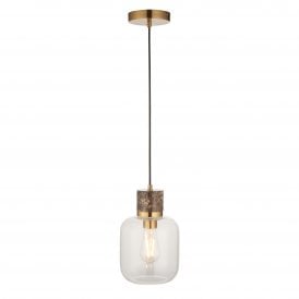 modern brown marble kitchen pendant light in brass and clear glass