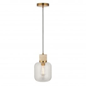modern ceiling pendant with brass and natural stone