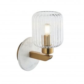 contemporary wall light with white volaskas marble accents