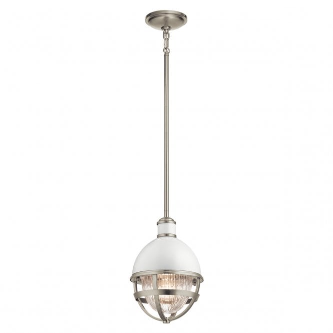 TOLLIS 1 Light Nickel and Glass Mini Pendant
