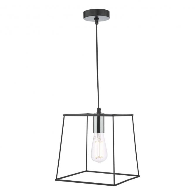 TOWER Black and Chrome Single Pendant
