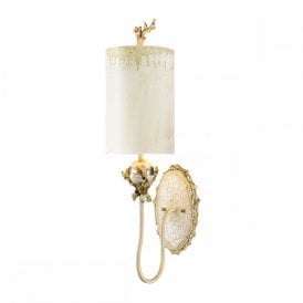 TRELLIS designer wall light in putty patina and silver leaf finish
